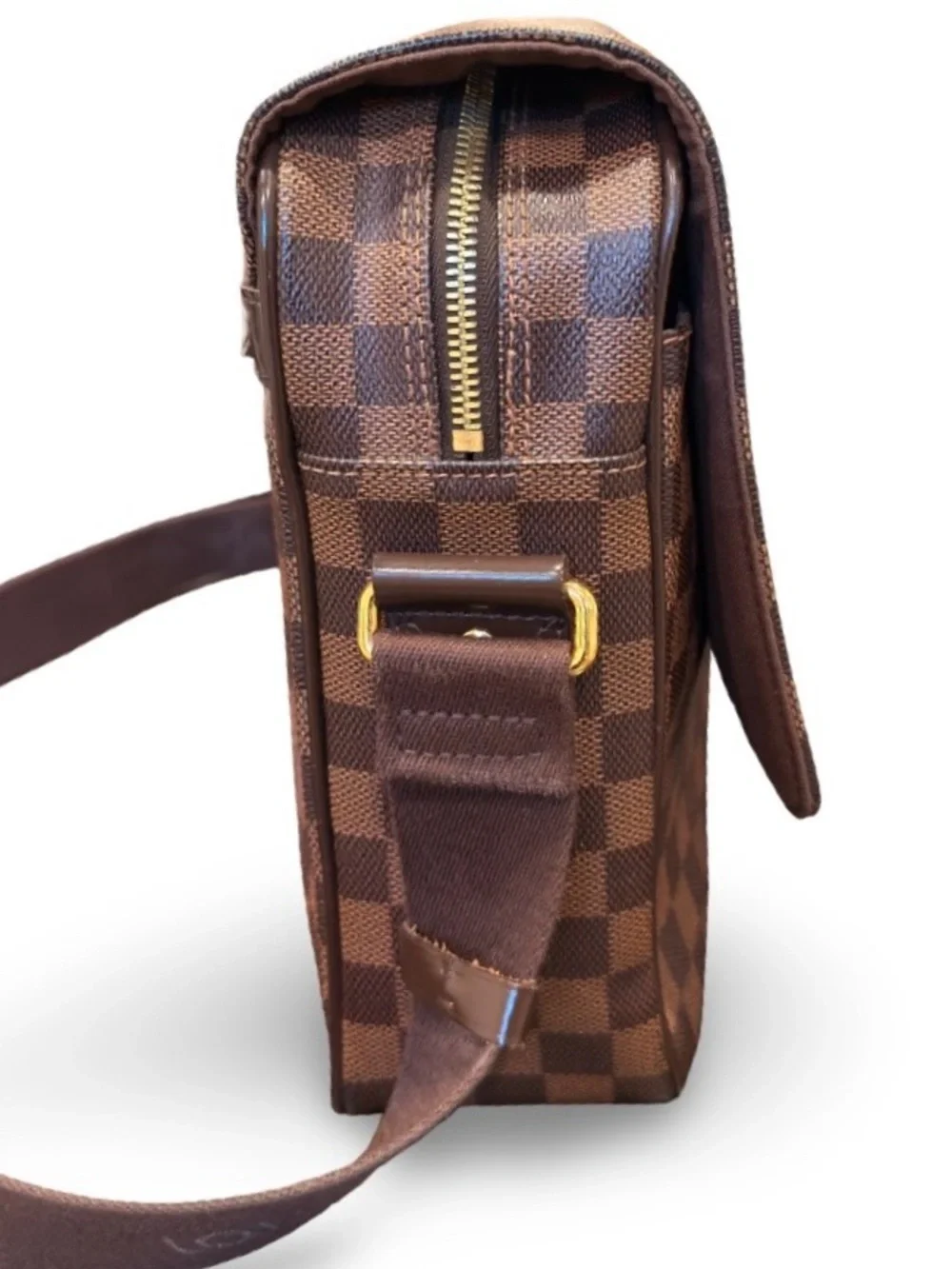 Louis Vuitton Damier Ebene Messenger Bag Crossbody Brown LV Canvas Shoulder Bag